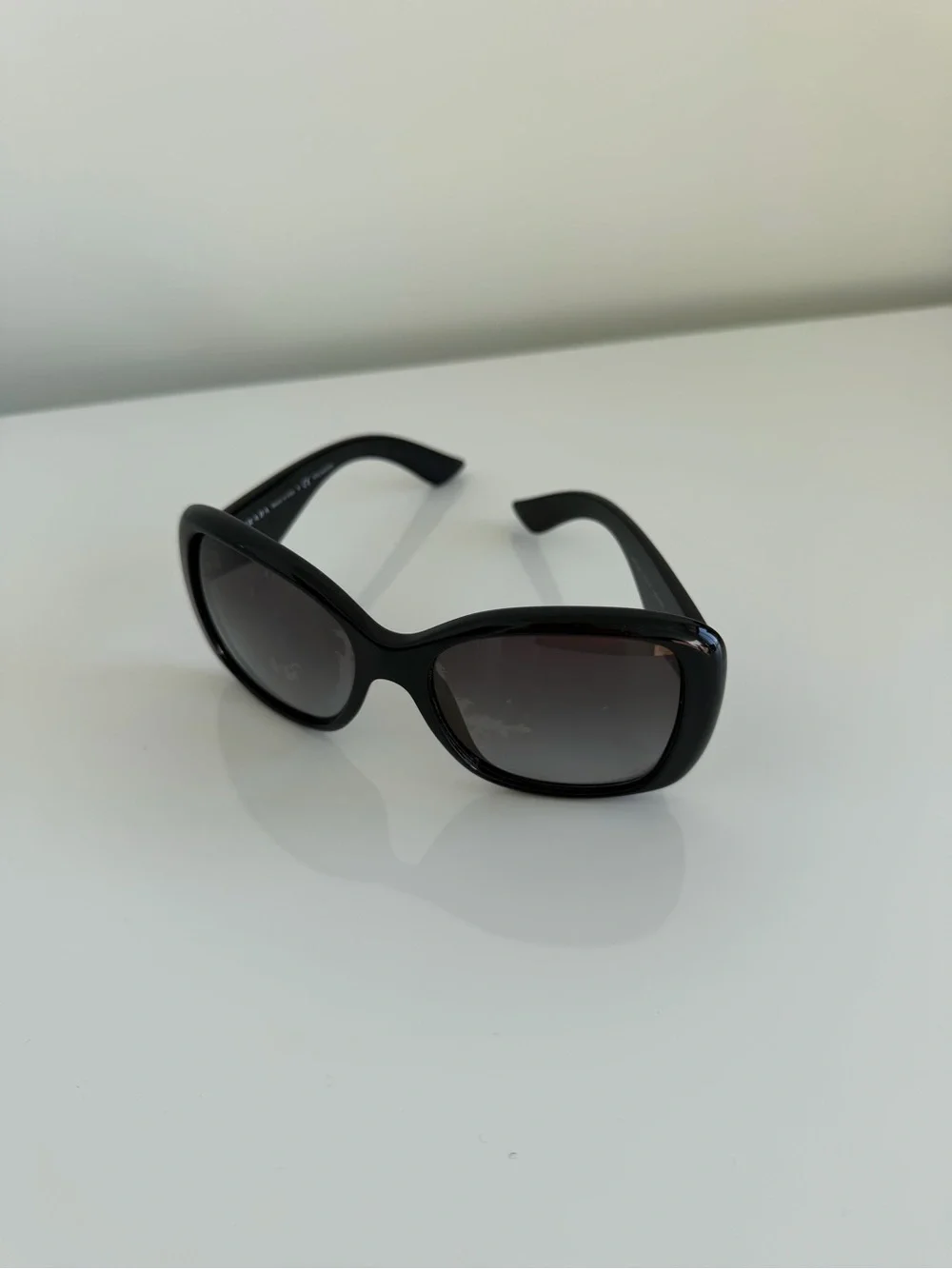 Prada Black Rounded Logo-Temple Sunglasses